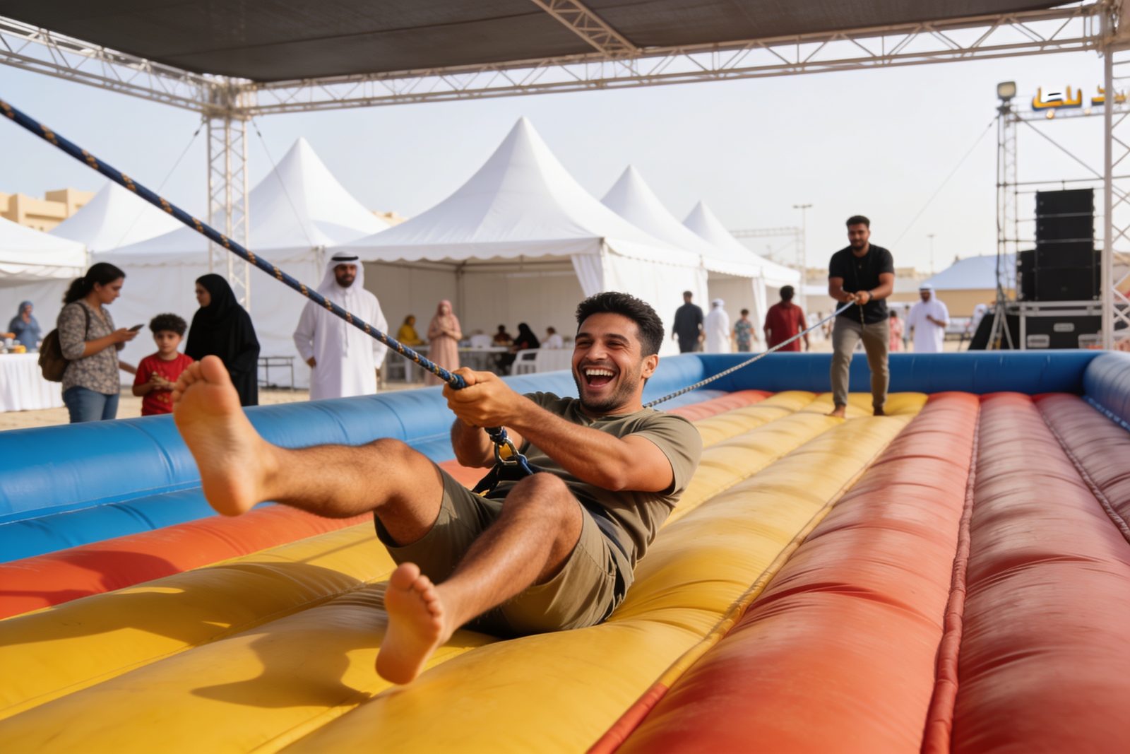Guest snapped back by the bungee cord at a Dubai family fun day