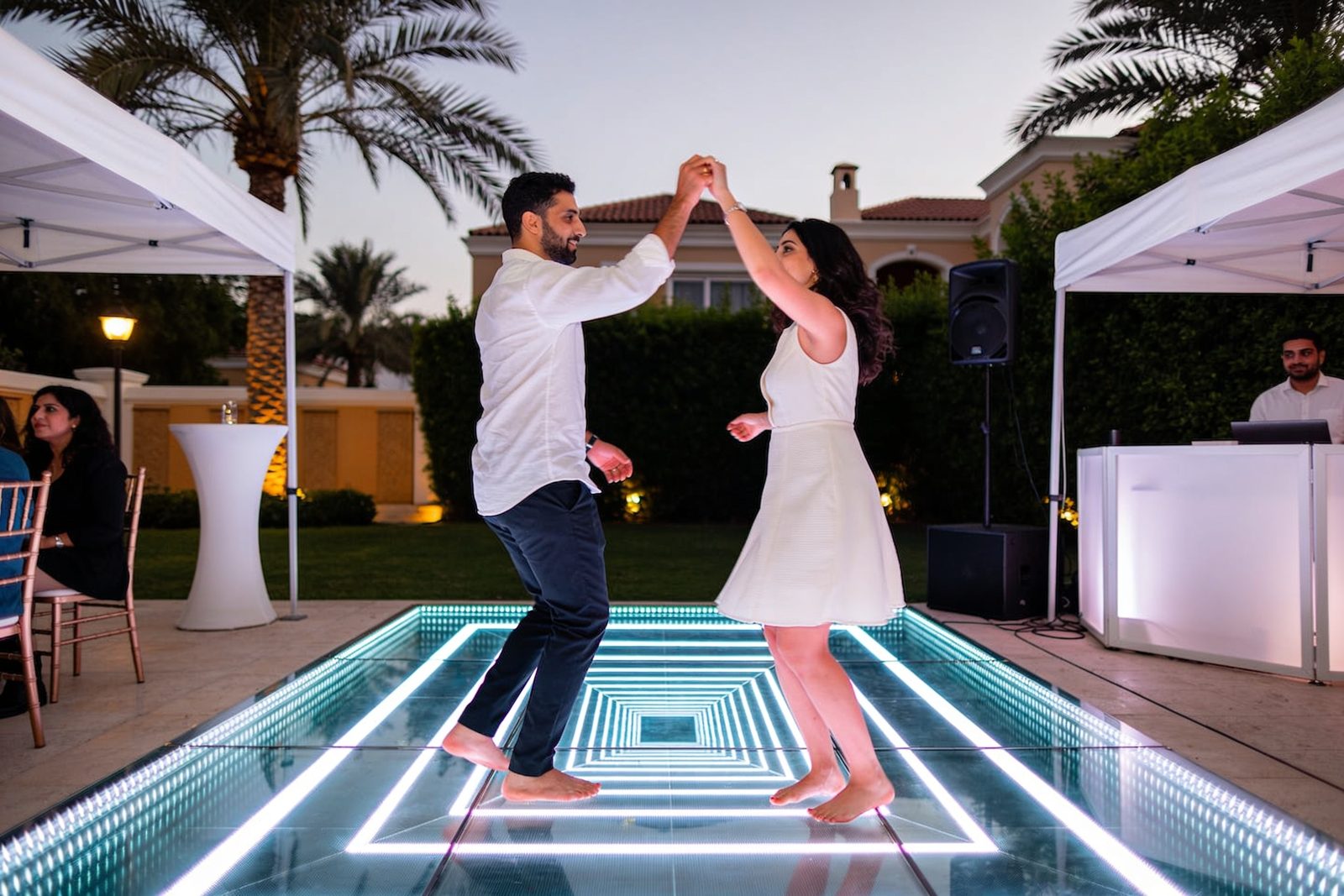 3D infinity mirror floor used at a private party in Dubai