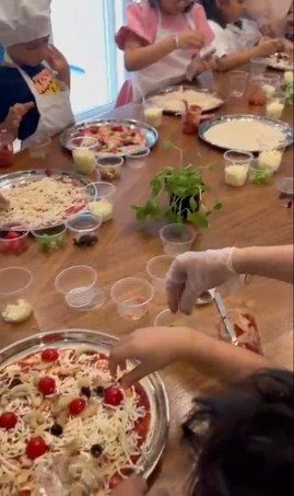 Kids live pizza making station for hire in Dubai
